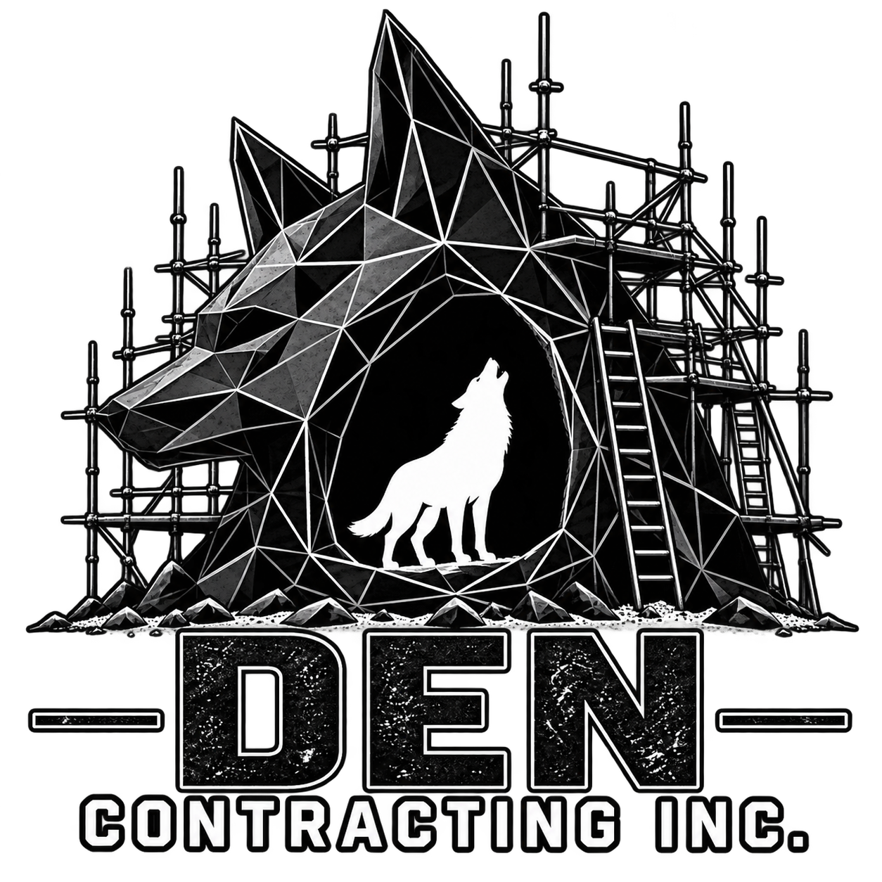 Den Contracting Inc. wolf and den logo